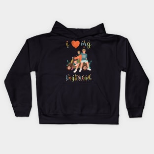 I Love My Boyfriend Kids Hoodie